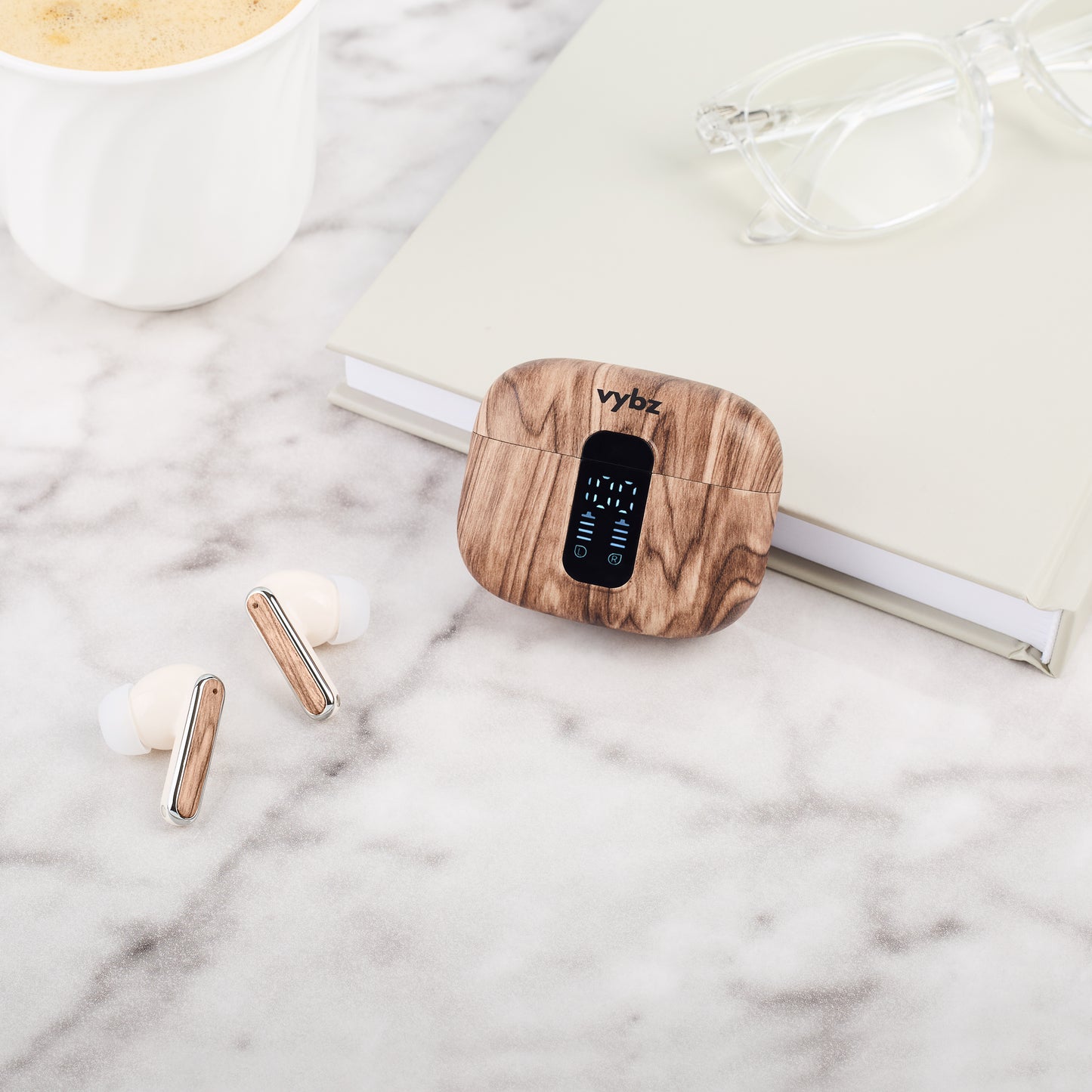 Vybz Pro True Wireless Earbuds with Noise Cancellation and Charging Case