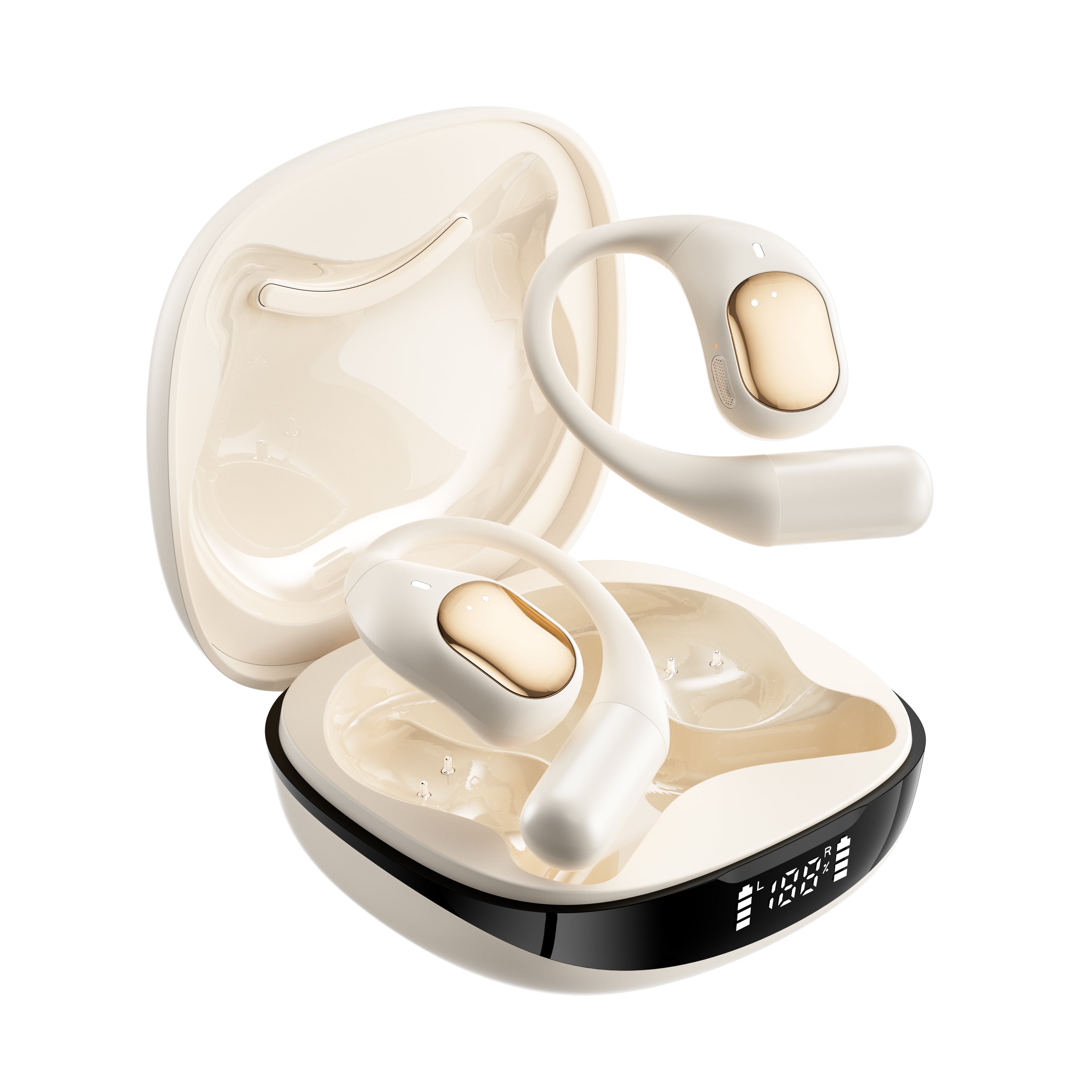 Vybz Open-Ear True Wireless Headphones with Charging Case