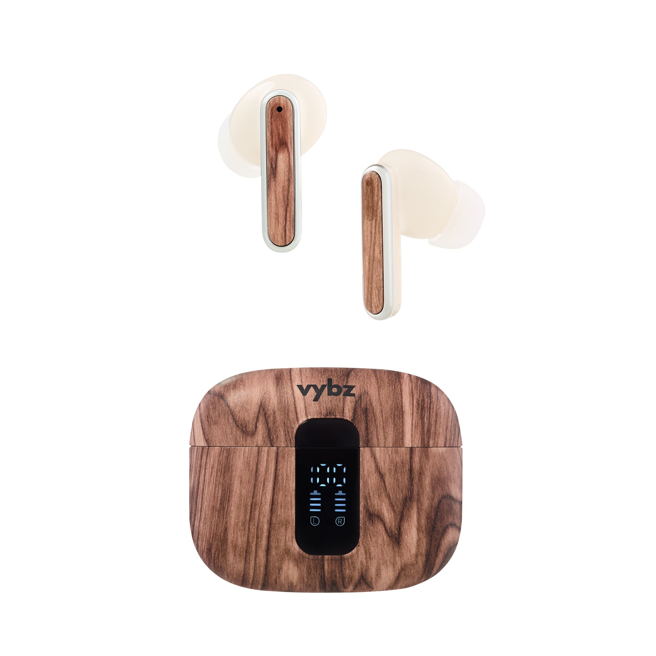 Vybz Pro True Wireless Earbuds with Noise Cancellation and Charging Case