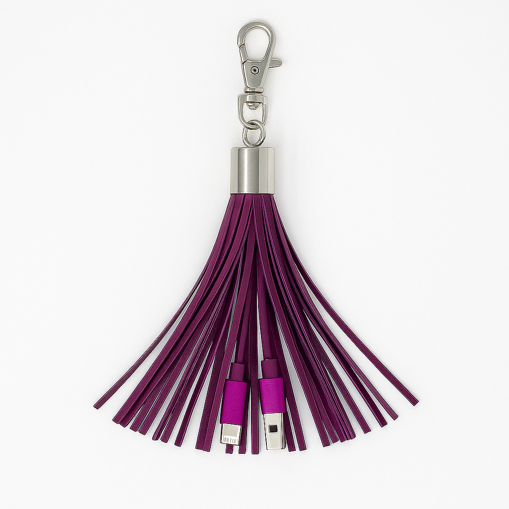 Vybz Universal Charging Tassel – 3-in-1 Keychain Cable
